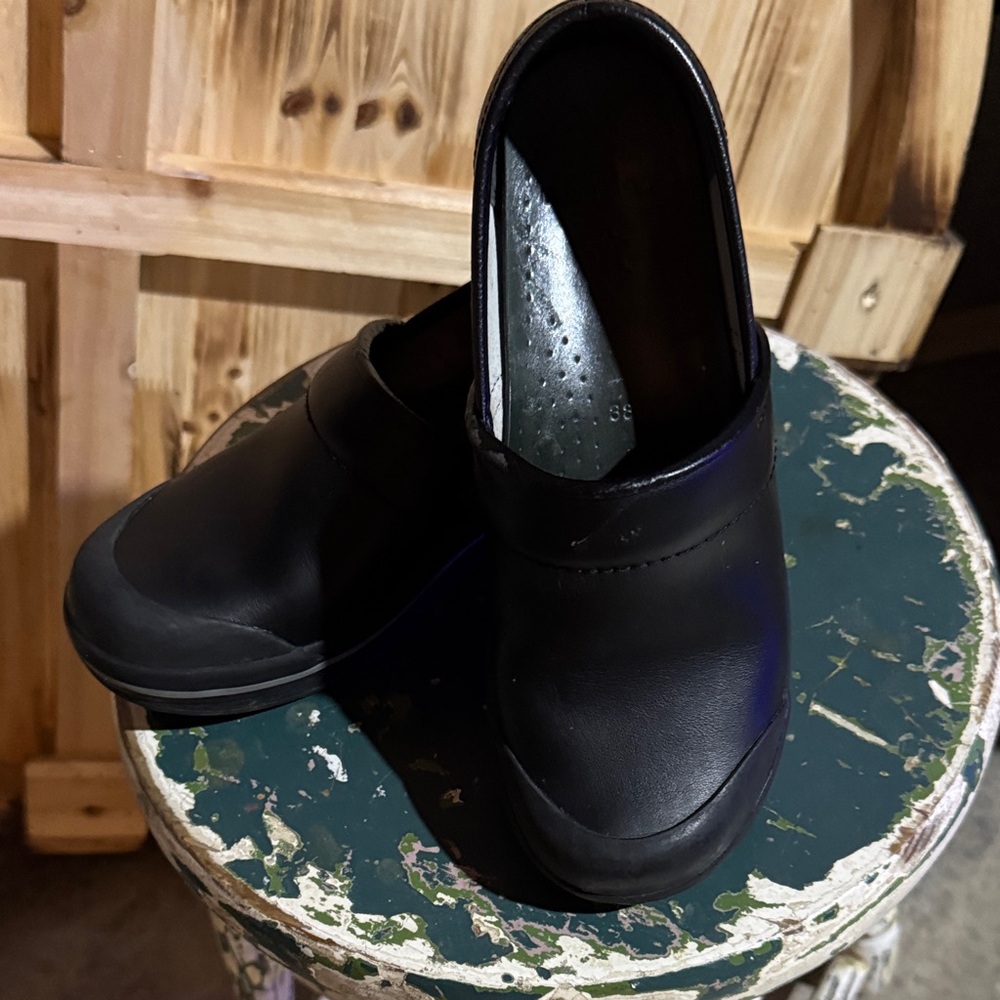 Dansko Black Leather Women's Loafers